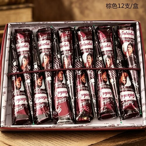 Golecha纯植物棕色海娜手绘膏印度海纳纹身膏身体彩绘膏henna持久