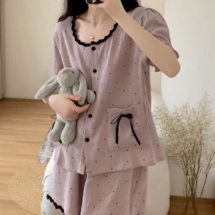 夏季 可外穿韩系甜美蕾丝家居服 小香风花边少女睡衣套装 2025年新款