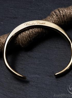 新款UNDERCOVER 银镯 高桥盾纹纯身图腾锯齿腕饰手 GZ情I侣银手饰