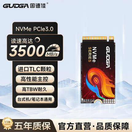 固德佳GVX M.2 NVMe 2242 128G 256G 512G 1T固态硬盘SSD TLC颗粒