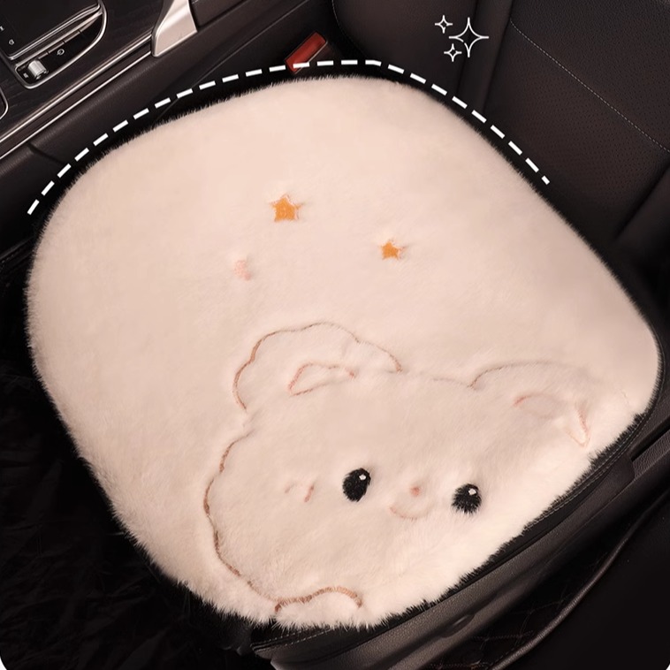 冬季毛绒汽车坐垫短毛女士可爱通用座垫主驾驶屁屁垫免绑车内车垫