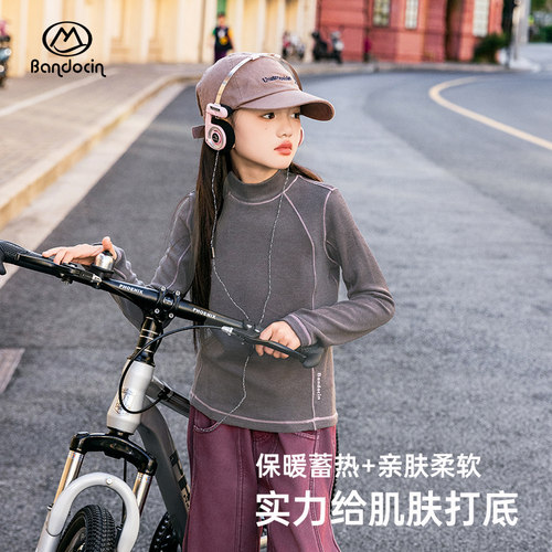 半度闲秋冬原创半高领长袖T恤