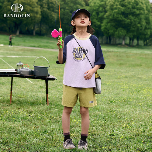 半度闲夏季女童原创设计户外短裤