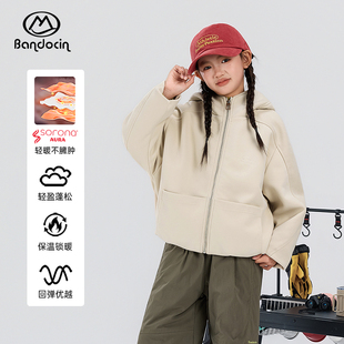 【轻便新体验】半度闲女童加厚棉衣外套洋气秋冬装儿童连帽棉服潮