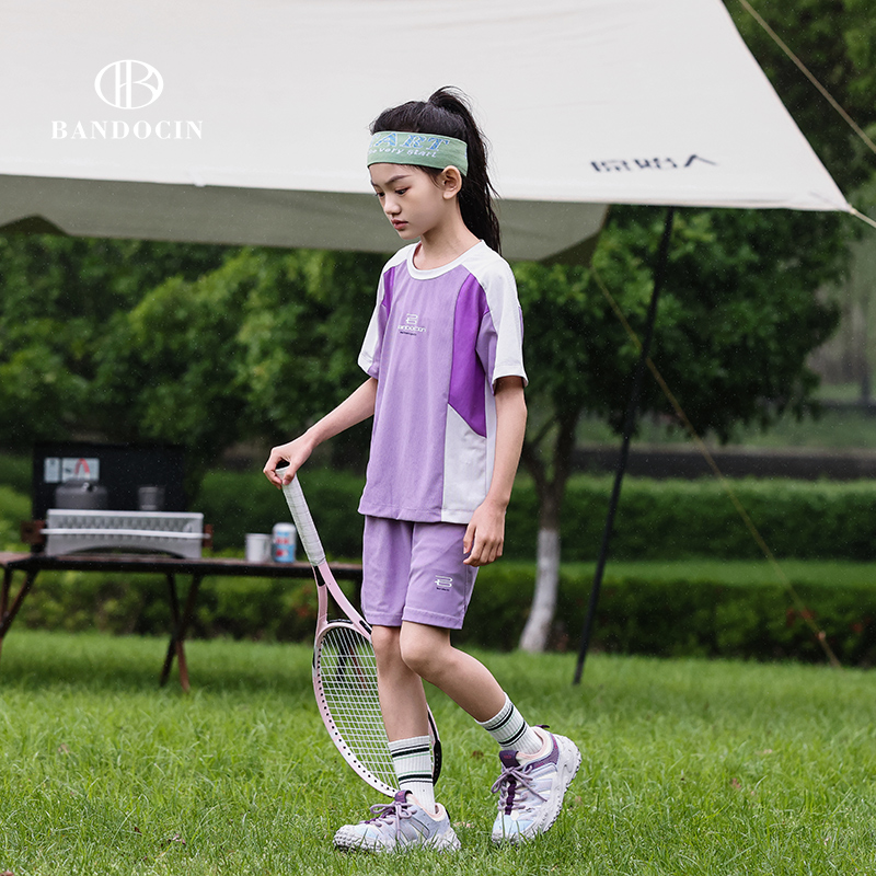 亲子女童速干运动套装夏装洋气中大童薄款2025新款儿童夏季短袖潮