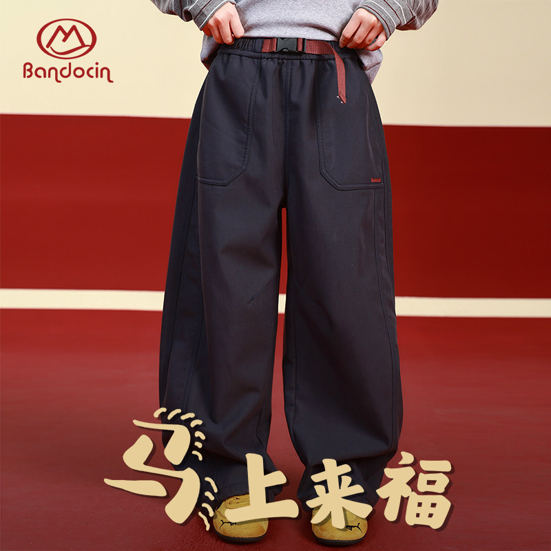 半度闲女童年装加绒加厚运动裤洋气冬装2025新款儿童冬季保暖裤子