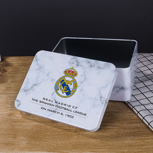 足球豪门俱乐部大礼盒长方形马口铁盒球星手包装盒铁盒