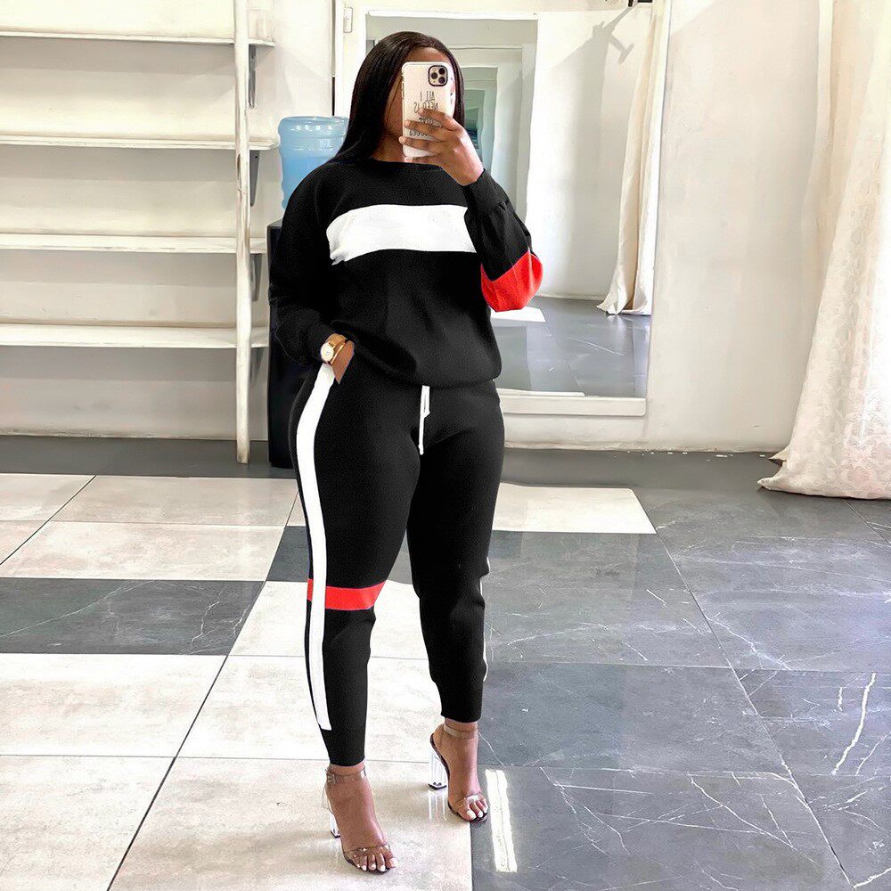 두 조각 세트 여성 TRACKSUIT 벨벳 바지 세트 여성 정장