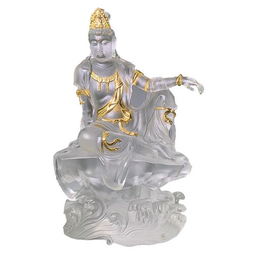 禅意琉璃浪花观音佛像摆件厂家各式琉璃艺术品