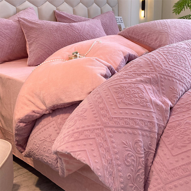 奥若拉牛奶绒四件套加绒加厚防静电珊瑚绒套件秋冬季毛绒床上用品,床上用品,床品套件/四件套/多件套,淘宝优惠券,粉丝福利购,淘宝优惠卷