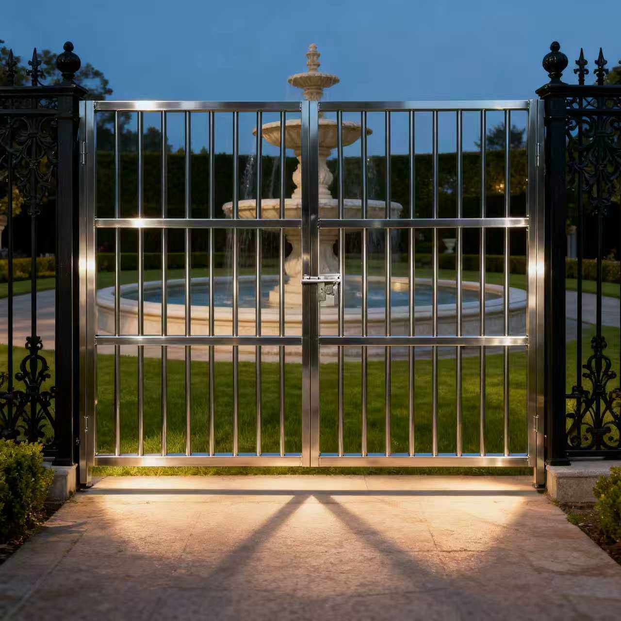 不锈钢双开围栏门自建房防护栏