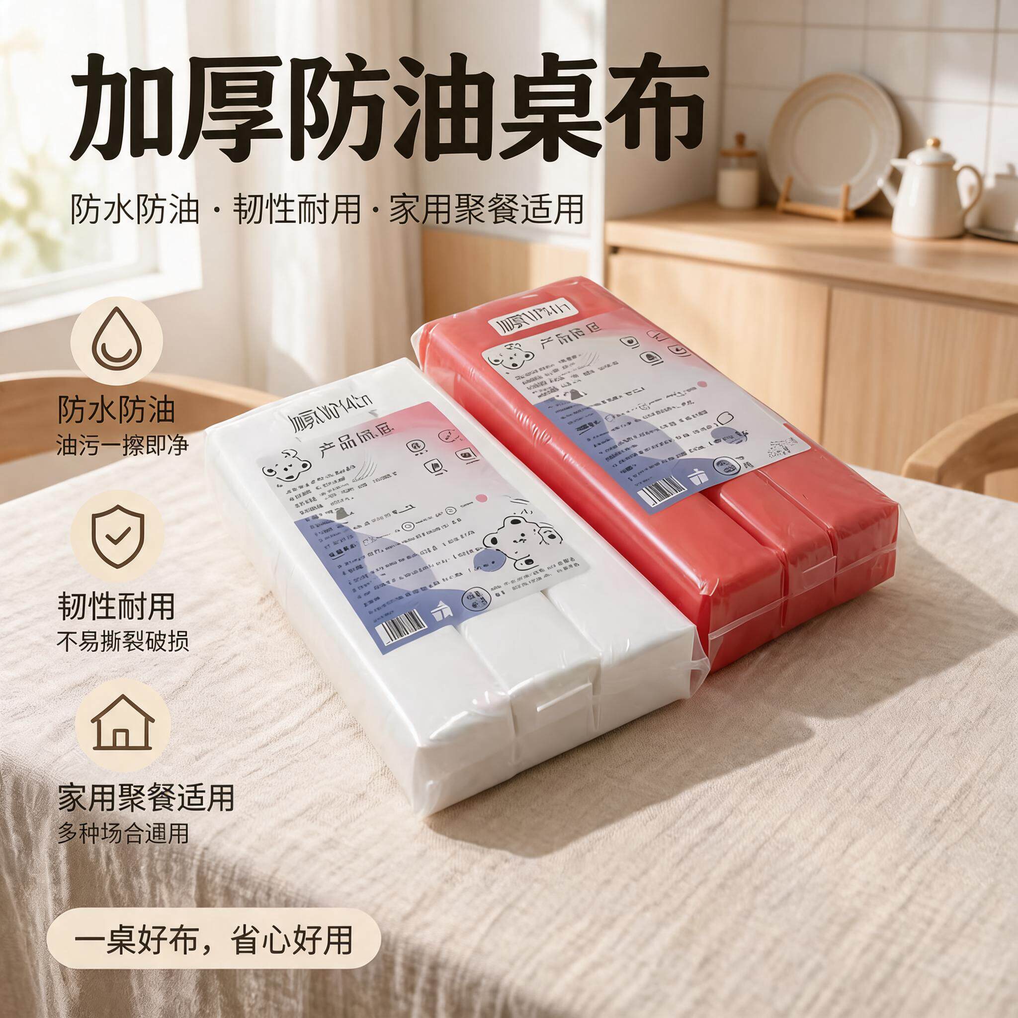 圆形桌子喜宴酒席餐馆加厚红色白色桌布方形桌布批发一次性桌布