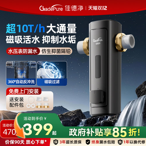 佳德净前置过滤器反冲洗家用全铜10T大流量自来水净水器