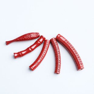 砂 心财鱼弯管帝王朱砂配饰 竹节串半镯厂家直销心经经手招财