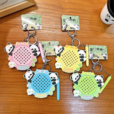 卡通熊猫磁吸画板钥匙扣可爱书包挂件趣味解压学生玩具小礼品批发