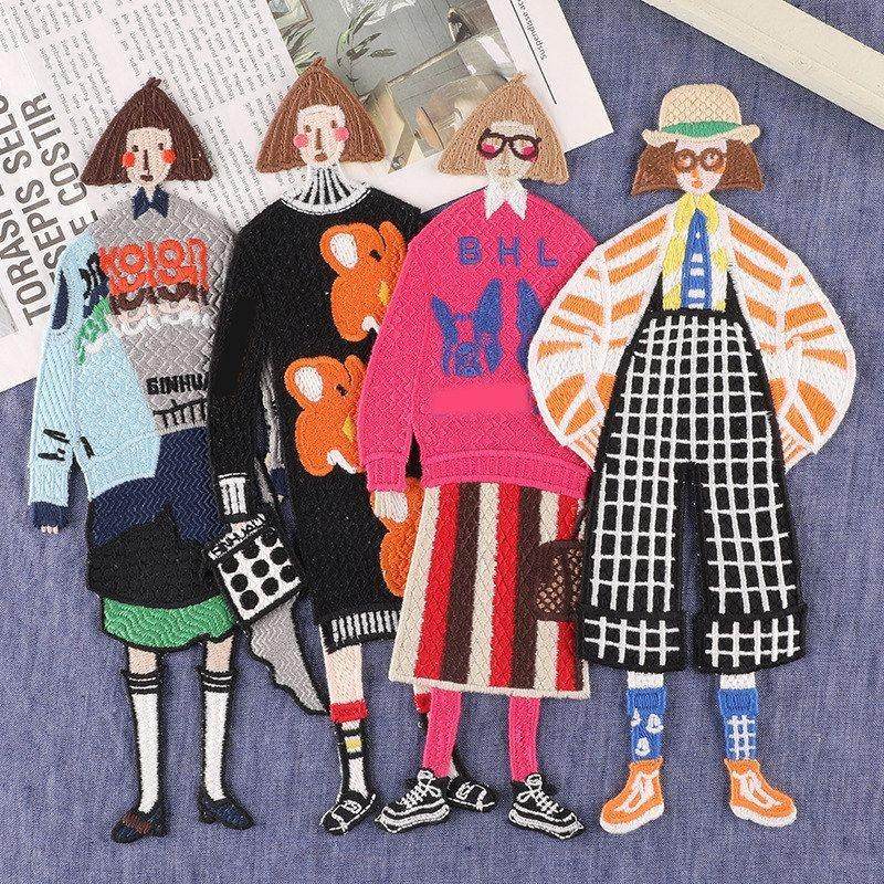 女孩补丁贴绣花电脑卡通人物装饰刺绣服装辅料水溶手工标绣标布贴,居家布艺,布贴,淘宝优惠券,粉丝福利购,淘宝优惠卷