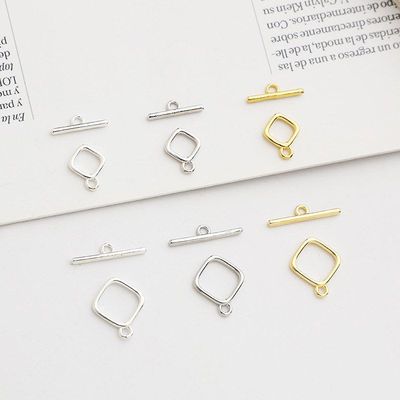 珍珠方形连接扣OT纯银项链DIY扣