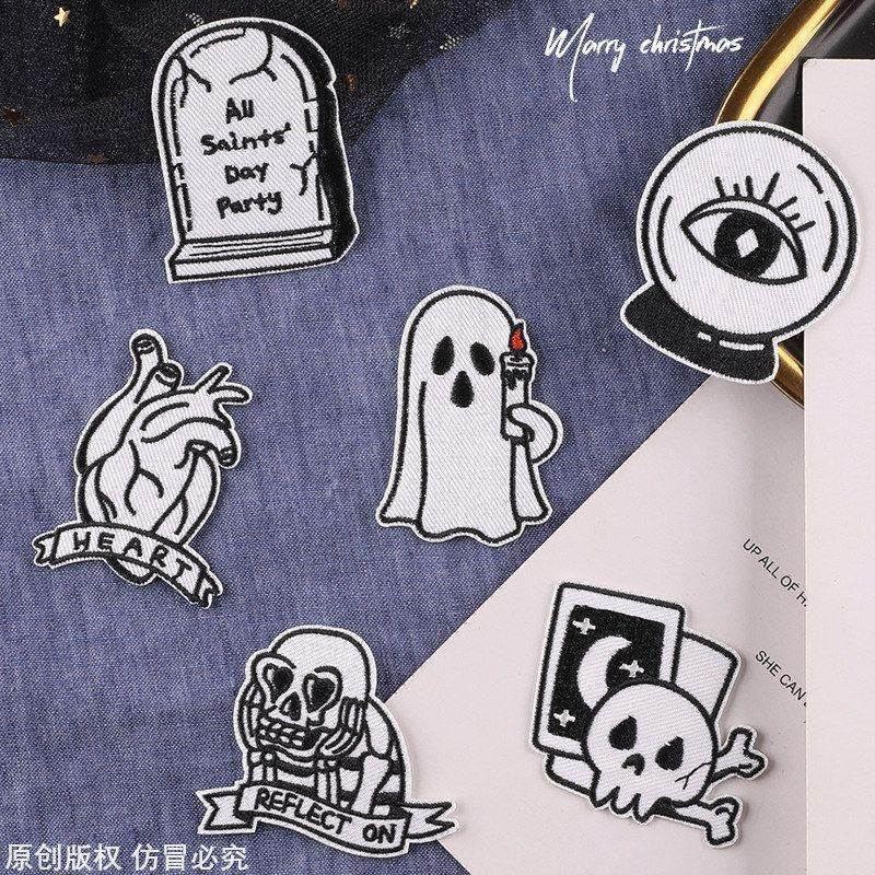 服装辅料鬼头衣帽原创绣花胸贴标标刺绣贴布贴徽章补丁贴骷髅DIY,居家布艺,布贴,淘宝优惠券,粉丝福利购,淘宝优惠卷