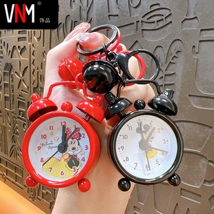 创意迷你小闹钟卡通钥匙扣可爱汽车钥匙链精致情侣包包挂件小礼品