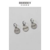 串珠hap挂件纯银s925配件手链编绳饰品吊坠手工项链圆牌泰银pyDIY