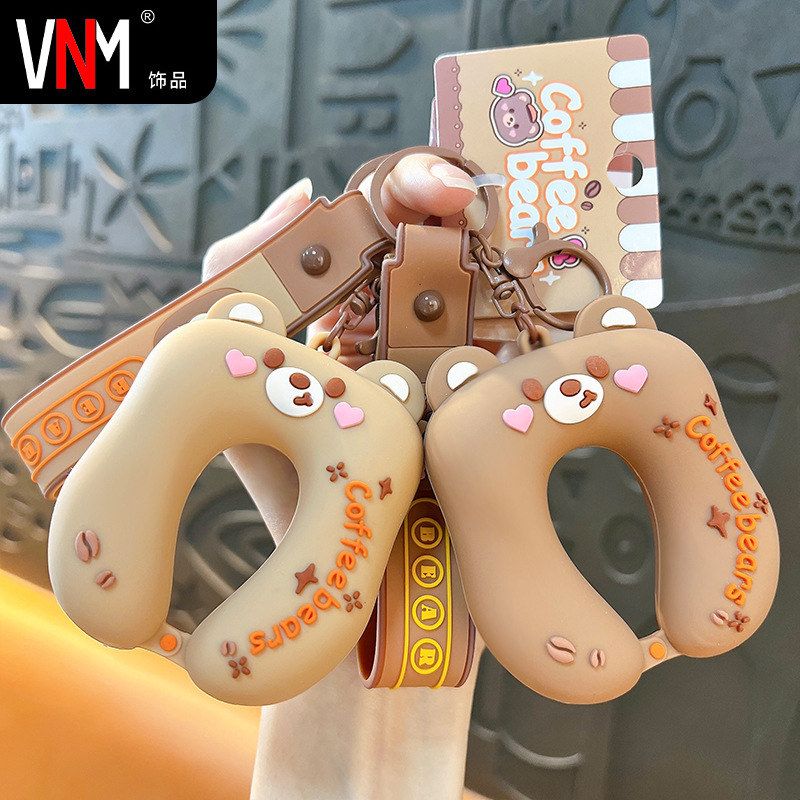 钥匙扣学生挂件枕熊钥匙链书包