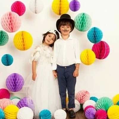 蜂窝纸花球儿童房装饰吊顶挂件婚庆婚礼装扮用品生日宴会布置用品