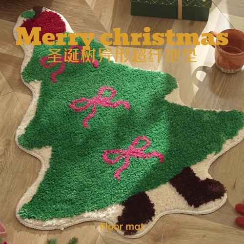 圣诞节圣诞树地垫新年装饰吸水