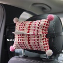 车载纸巾盒汽车挂式 饰抽纸袋 抽纸盒车内挂袋创意可爱毛球高颜值装