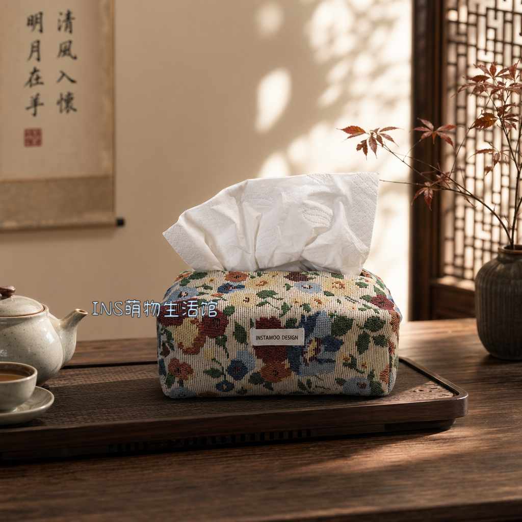 茶室法式复古抽纸盒家居高级感图片