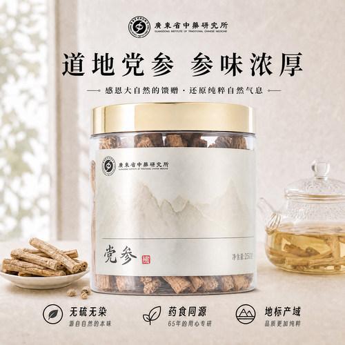广东省中药研究所党参正品干货煲汤搭黄芪当归党参段组合泡茶水