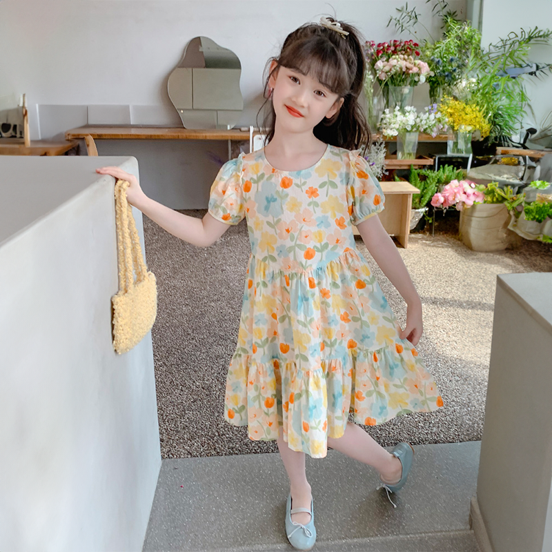 网红时髦文艺风韩版儿童短袖碎花裙子新款夏季百搭休闲女童公主裙,童装/婴儿装/亲子装,连衣裙,淘宝优惠券,粉丝福利购,淘宝优惠卷