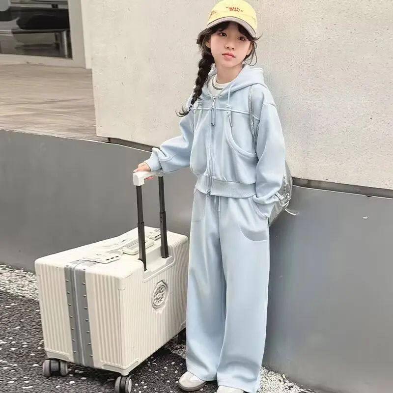 儿童时尚百搭套装秋季女童新款连帽卫衣休闲外套春秋大童日常穿搭,童装/婴儿装/亲子装,套装,淘宝优惠券,粉丝福利购,淘宝优惠卷