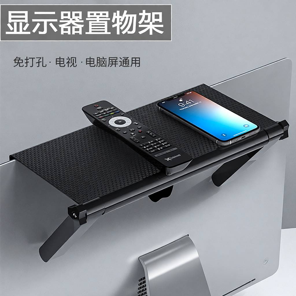 机顶盒置物架免打孔电视机显示器