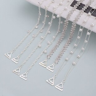 夏天透明防滑隐形内衣水钻肩带可外露替换文胸罩带子珍珠链条配饰