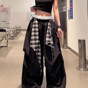 复古百搭宽松慵懒风黑色休闲裤女2025夏季新款街舞爵士舞跳舞裤子