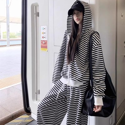 慵懒休闲风时尚套装阔腿裤两件套