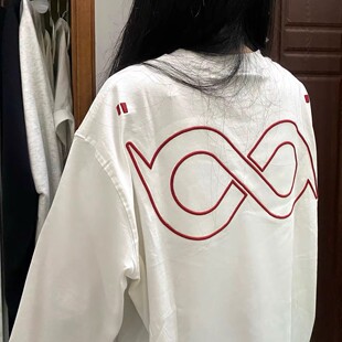 春秋季 t恤女2025新款 宽松慵懒风印花设计感小众上衣 复古长袖 美式