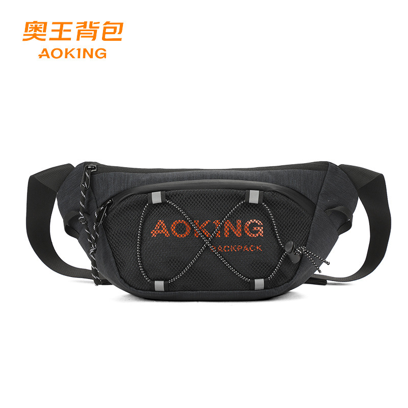 AOKING手提潮流休闲简约旅行包涤纶斜跨包男休闲批发运动包腰包
