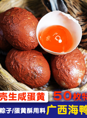 红树滩林50枚泥蛋带壳生咸海鸭蛋咸蛋黄包粽子蛋黄酥月饼馅料流油