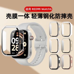 适用红米手表6保护壳redmi手表watc5壳膜一体钢化膜watch6手表壳配件小米智能手表6代保护套全包防摔保护贴膜