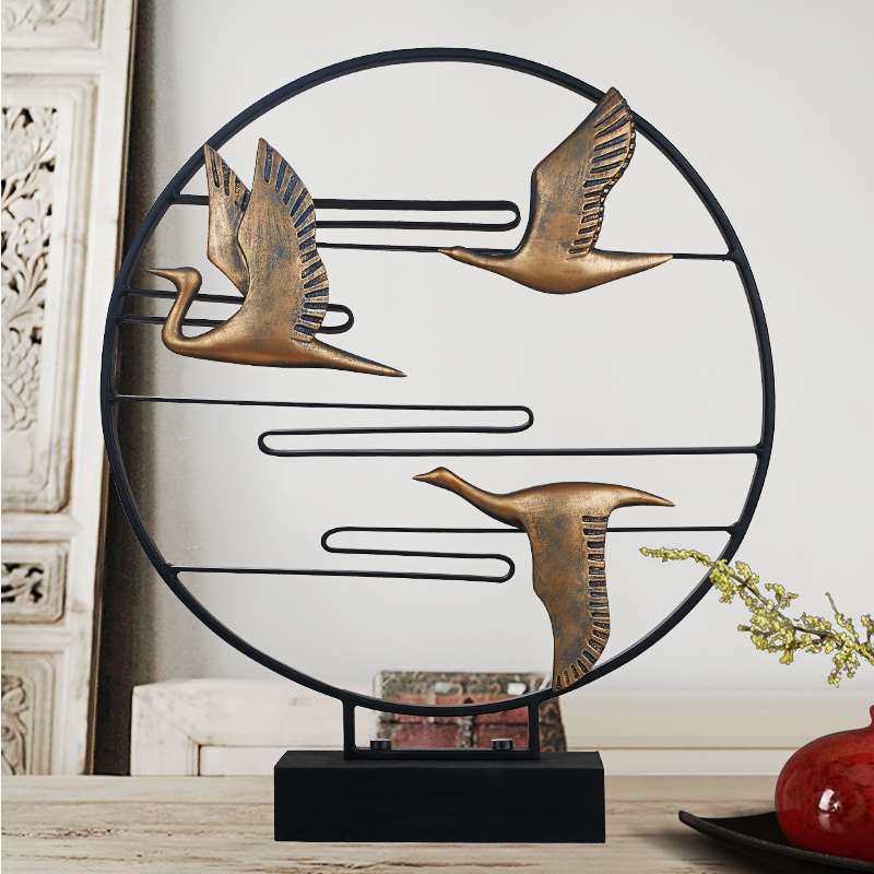 新中式摆件招财大雁南飞家居客厅办公室玄关样板房软装饰工艺品