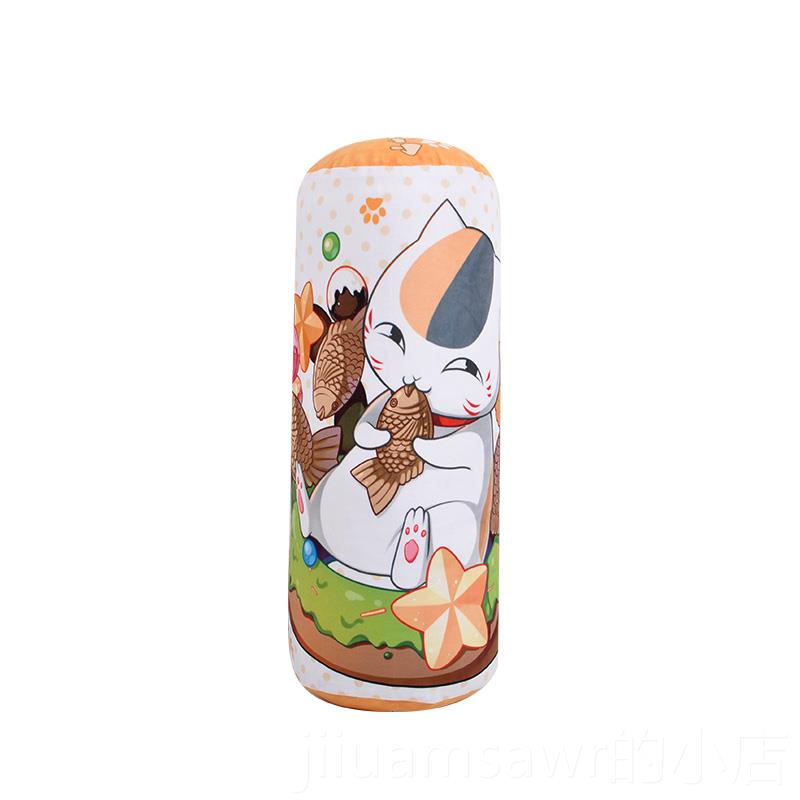 新款师萌夏尚目娘口三猫三咪猫老动漫糖果枕枕颈椎枕圆柱形抱枕