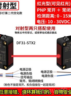 新款方形红外对射光电开关传感器E3Z-61线 T8A1三NPTN PNP感应开