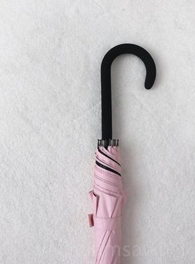 新款黄绿色定柄伞黑胶防晒防紫外线直杆晴两用长雨伞男女制log雨o