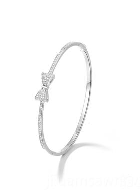 新款lct珂里蝴蝶结e银手镯小女纯银轻奢众精致年c轻款银手链生日