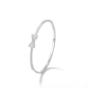 新款lct珂里蝴蝶结e银手镯小女纯银轻奢众精致年c轻款银手链生日