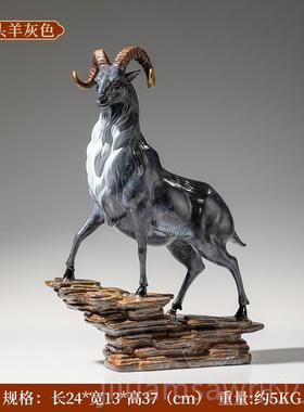 新款《领办头羊饰》铜金岁月黄铜羊件摆工艺品铜器公室桌面装开业