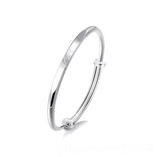 新款clec珂里熊维尼银手镯轻女小纯银年款999足银镯子银饰品t生日