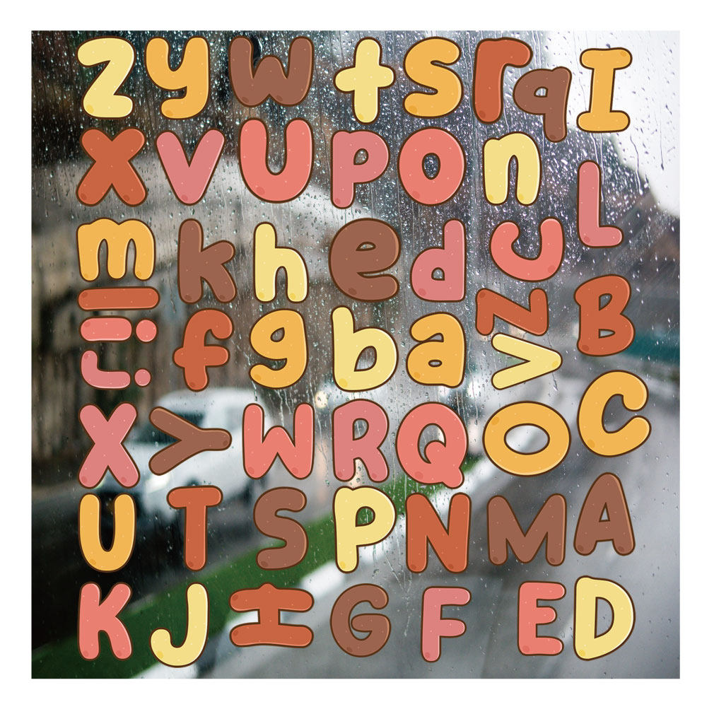 24个大小写英文字母UV转印贴diy手账机壳电动牙刷防水晶标杯贴纸