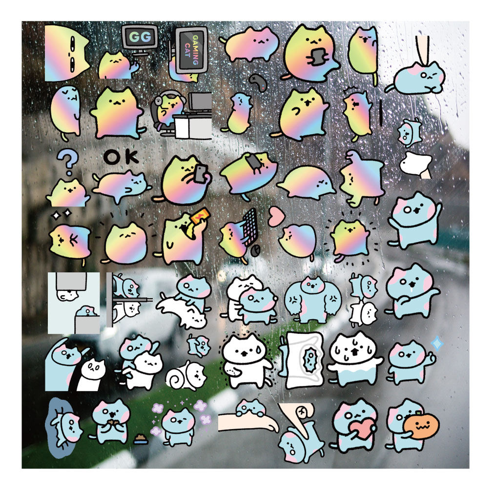 电玩游戏僵尸猫咪UV转印贴diy手账手机壳电动牙刷防水晶标杯贴纸